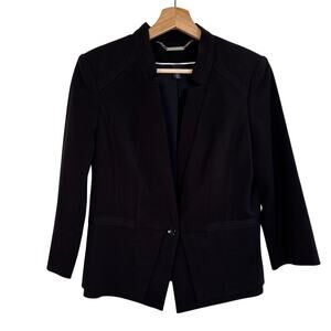 White House Black Market Ponte Blazer Size 6 Black professional Business Minimal